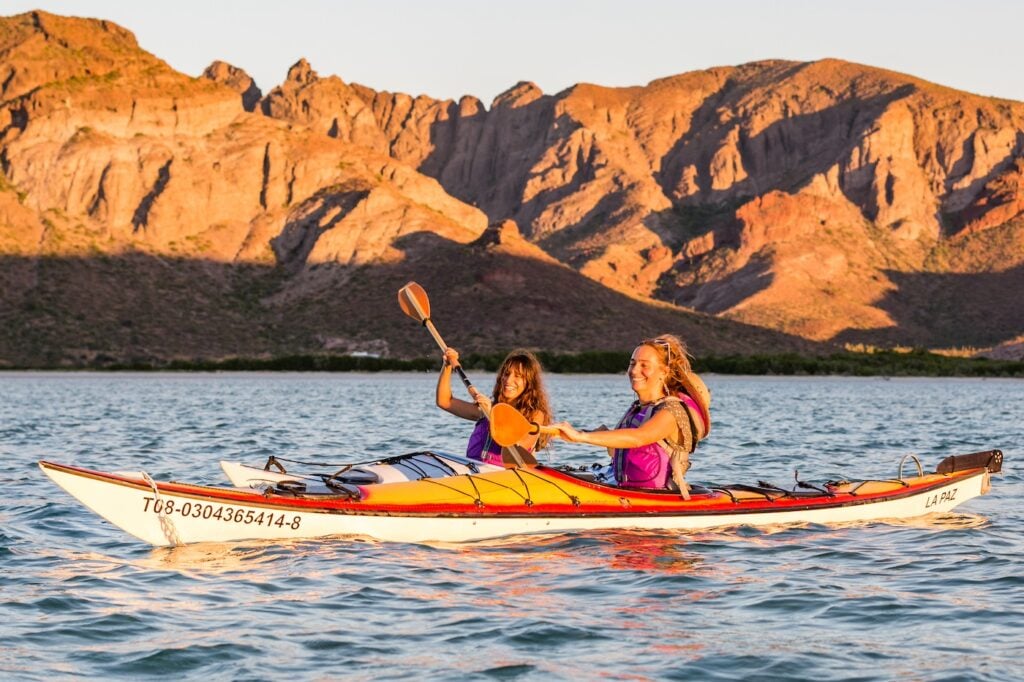 Women kayaking Baja California